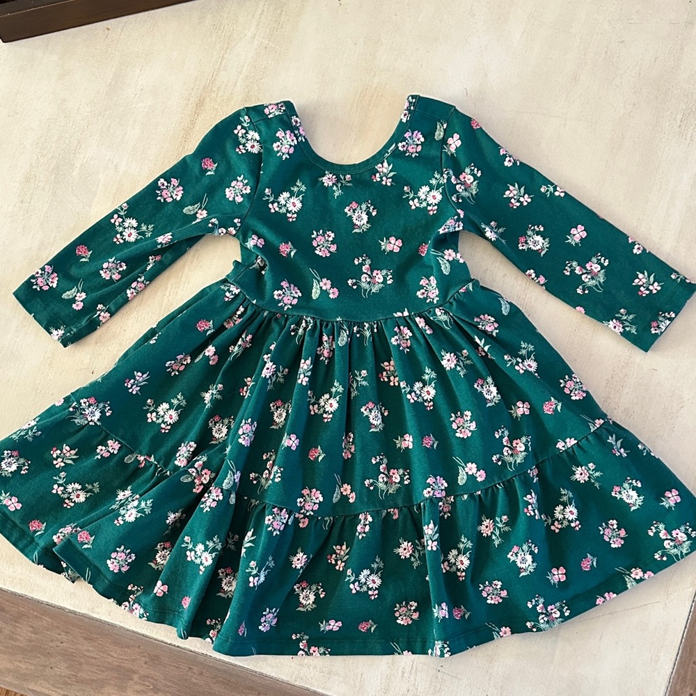 Janie and Jack Teal Floral Kids Dress